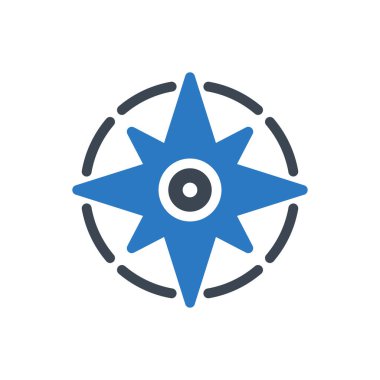 yön vektör renk simgesi