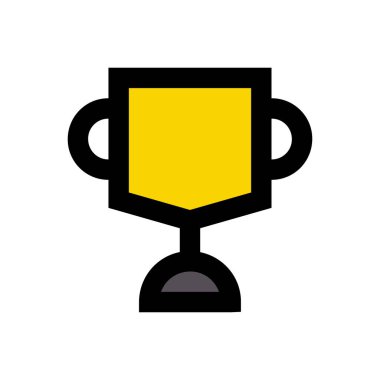 kupa vektörü düz renk simgesi