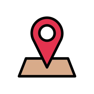 konum vektörü düz renk simgesi