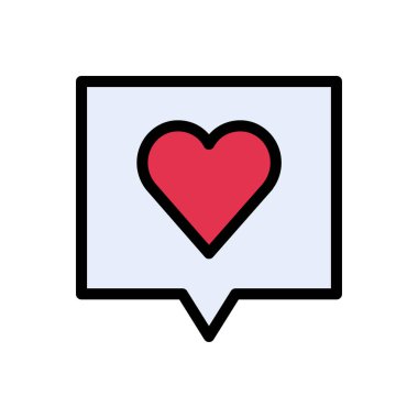 vektör düz renk simgesini seviyor