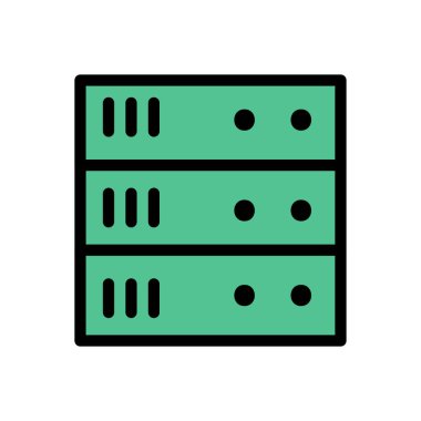 veritabanı vektörü düz renk simgesi