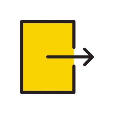 çıkış vektörü düz renk simgesi