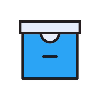 kutu vektörü düz renk simgesi