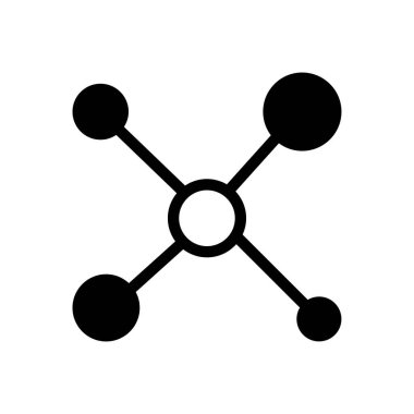 bağlantı vektörü glyph düz simgesi