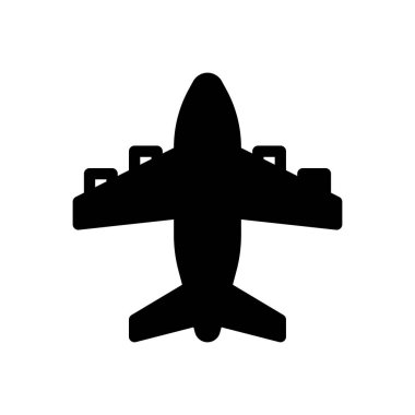 uçuş vektörü glyph düz simgesi