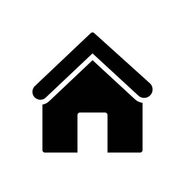 ev vektörü glyph düz simgesi