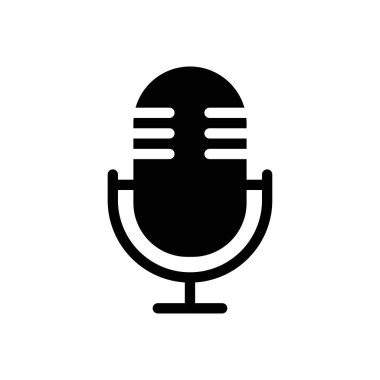 ses vektörü glyph düz simgesi