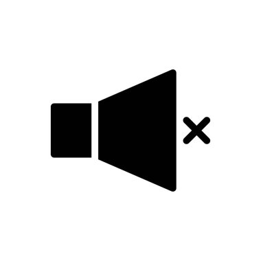 sessiz vektör glyph düz simgesi