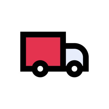 kamyon vektör düz renk simgesi