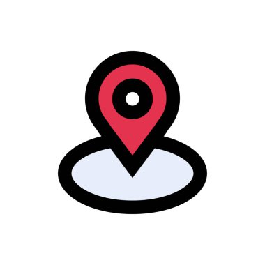 pin vektörü düz renk simgesi