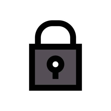 vektör düz renk simgesini kilitle