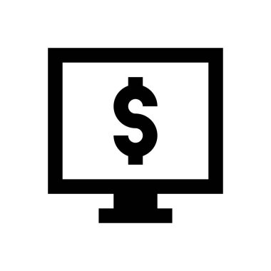 e ticaret vektörü glyph düz simgesi