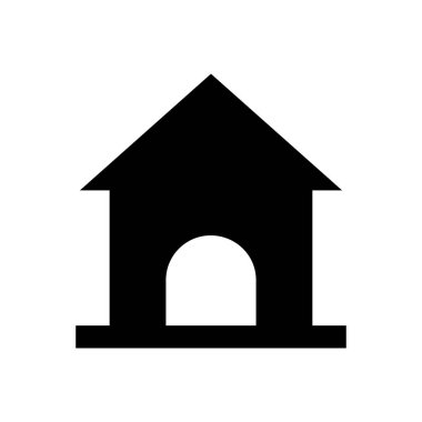 ev vektörü glyph düz simgesi