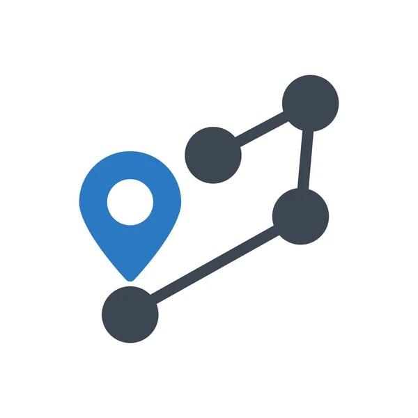 Map Vector Glyph Color Icon — 스톡 벡터