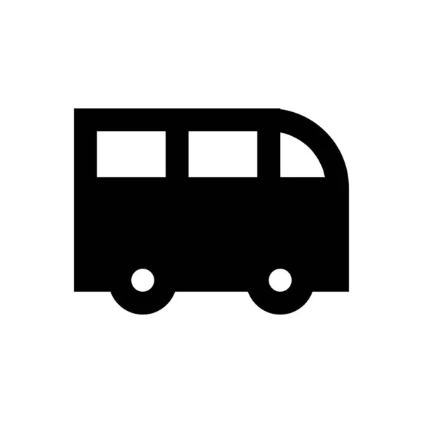 Autobuz Vector Glif Pictograma Plat — Vector de stoc