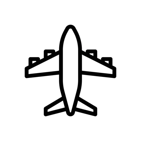 Flugvektor Dünne Linie Symbol — Stockvektor