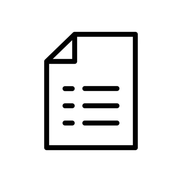 Document Vector Thin Line Icon — Stock Vector