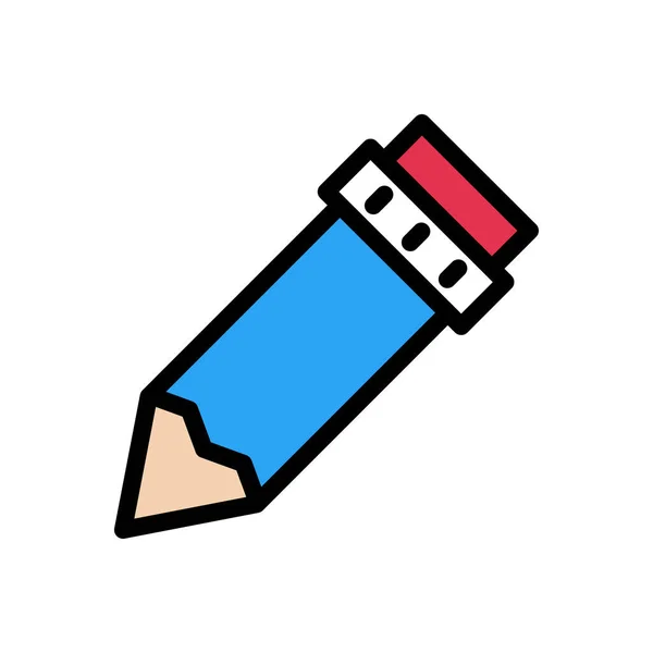 Pen Vector Vlakke Kleur Pictogram — Stockvector