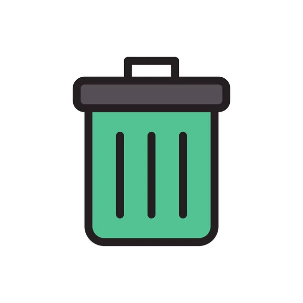 Vector Basura Icono Color Plano — Vector de stock