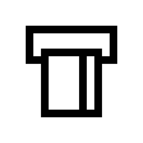 Atm Vektor Thin Line Symbol — Stockvektor