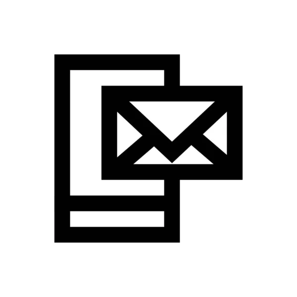 Inbox Διάνυσμα Λεπτή Γραμμή Εικονίδιο — Διανυσματικό Αρχείο