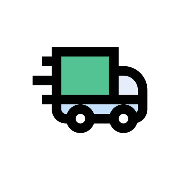 Lkw Vektor Flache Farbe Symbol — Stockvektor