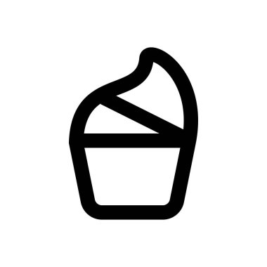 cupcake vektörü ince çizgi simgesi