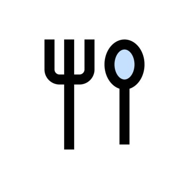 kaşık vektörü düz renk simgesi