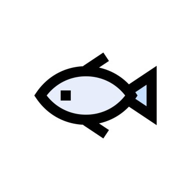 deniz ürünleri vektörü düz renk simgesi