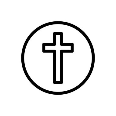 Hıristiyan vektör ince çizgi simgesi