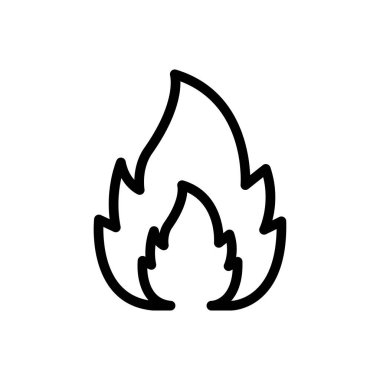 alev vektörü ince çizgi simgesi