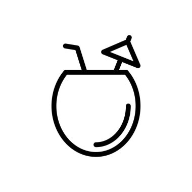 meyve suyu vektörü ince çizgi simgesi