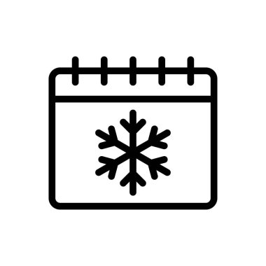 kış vektörü ince çizgi simgesi