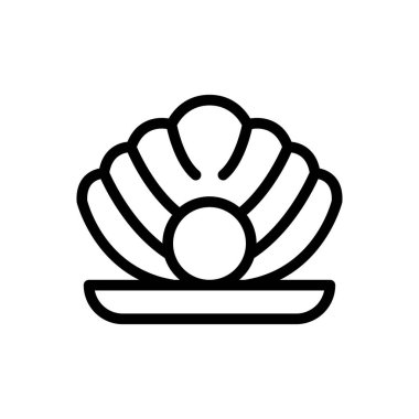 Deniz ürünleri vektörü ince çizgi simgesi