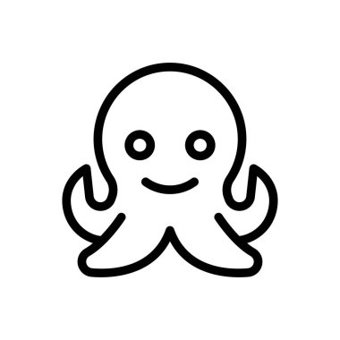 ahtapot vektör ince çizgi simgesi