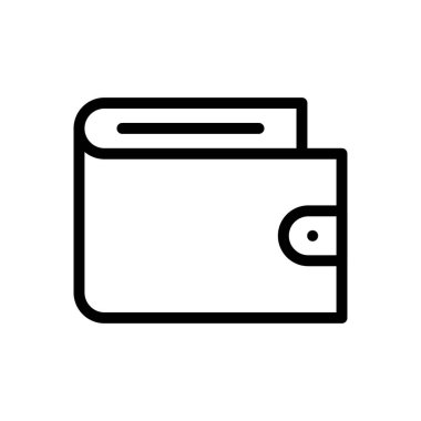 cüzdan vektör ince çizgi simgesi