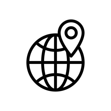 konum vektörü ince çizgi simgesi