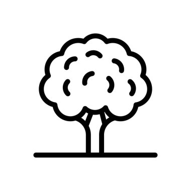 park vektörü ince çizgi simgesi