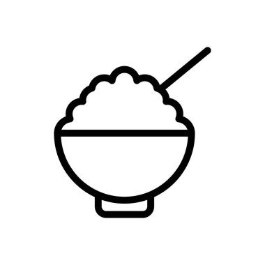 pirinç vektörü ince çizgi simgesi