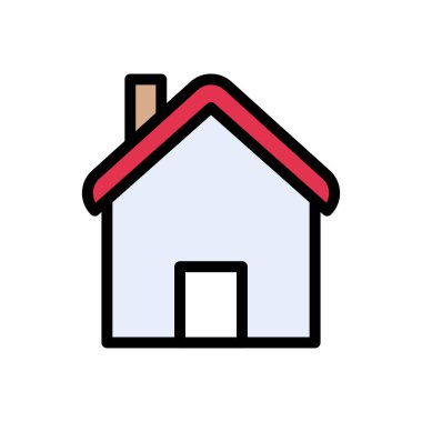 ev vektörü düz renk simgesi