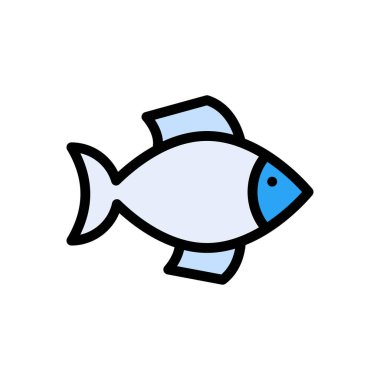 deniz ürünleri vektörü düz renk simgesi