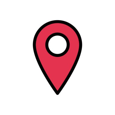 konum vektörü düz renk simgesi