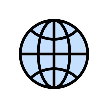 dünya vektörü düz renk simgesi