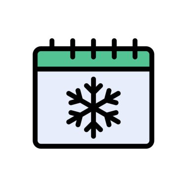 kış vektörü düz renk simgesi