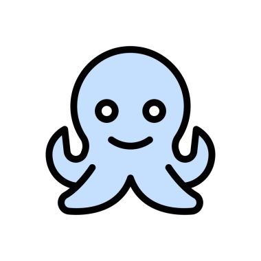 ahtapot vektör düz renk simgesi