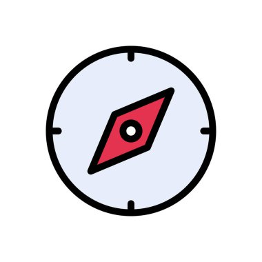 navigasyon vektörü düz renk simgesi