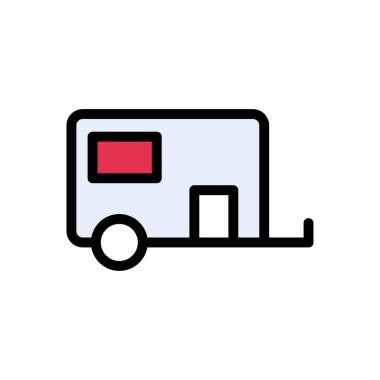 karavan vektörü düz renk simgesi