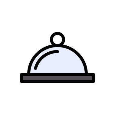 yiyecek vektörü düz renk simgesi