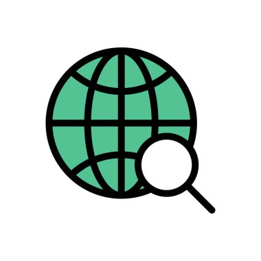 arama vektörü düz renk simgesi