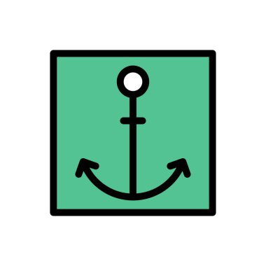 deniz vektörü düz renk simgesi